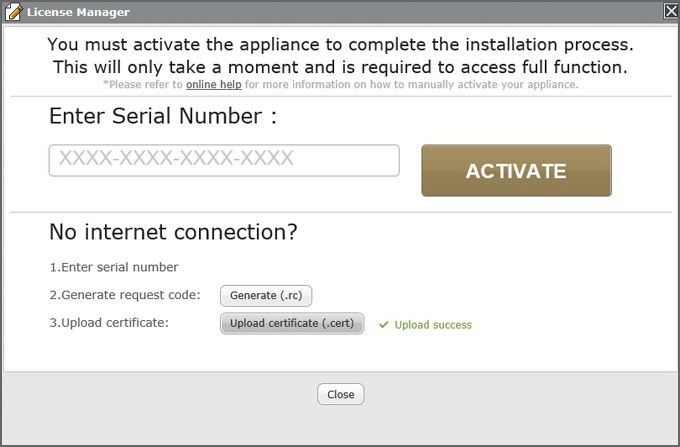 Manual Activation Successful Manual Activation Successful