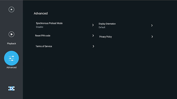 CAYIN CMS-WS Player advanced settings
