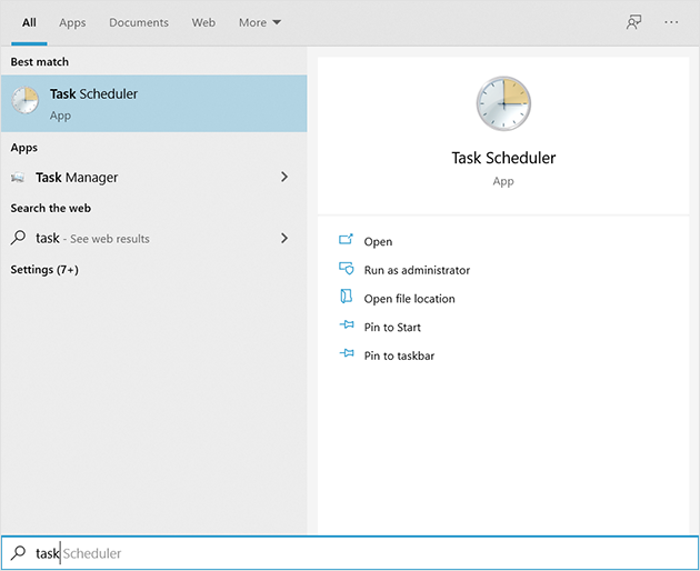 search Task Scheduler