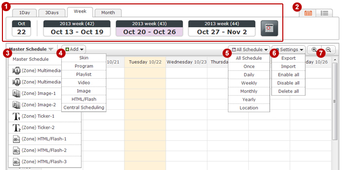 Schedule Main Functions