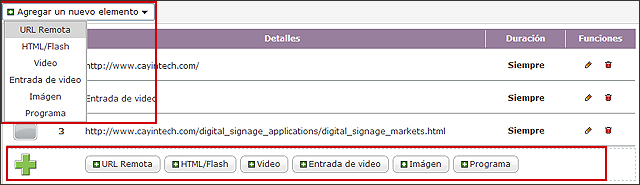 Agregar nueva Lista de Reproducción