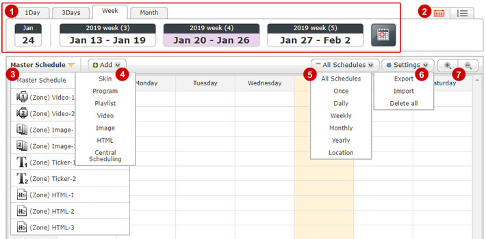 Schedule Main Functions